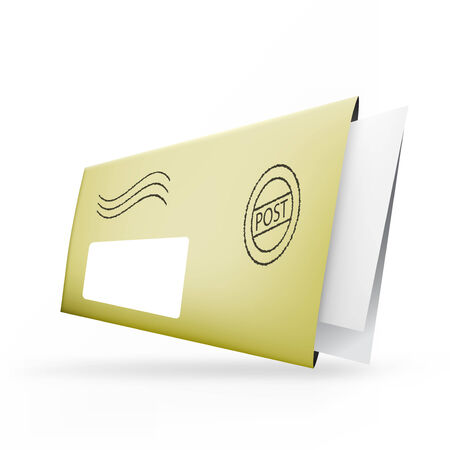 Realistic illustration of an envelope. A post parcelのイラスト素材