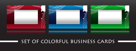 set of colorful business cards - lines のイラスト素材