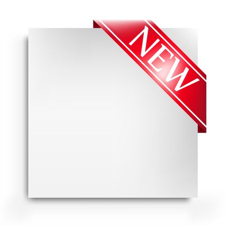 Corner ribbon with a blank leafのイラスト素材