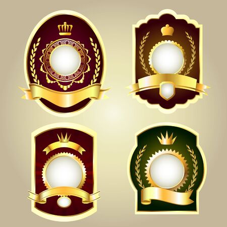 Gold labels のイラスト素材