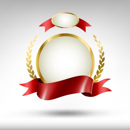 Label with red ribbonのイラスト素材