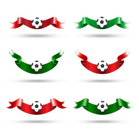 Ribbons with soccer ball.  set のイラスト素材