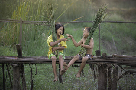 Happy Thai childrenの写真素材