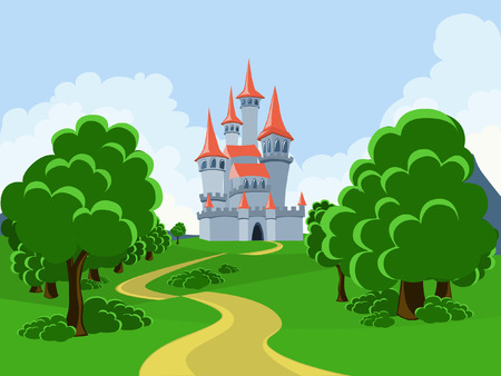 The road to the fairytale castleのイラスト素材