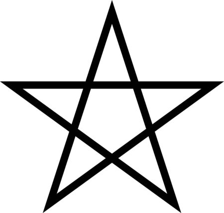 Black star on a white background with sharp edges. Flat linear star.のイラスト素材