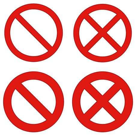 red prohibition sign isolated on a white background. Set of prohibition sign. Stop symbol Red prohibition icon. vector illustration.のイラスト素材