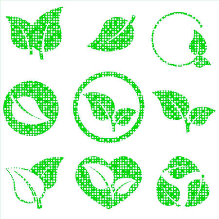 Green leaf ecology nature element vector icon, Leaf Icon, green leaf ecology nature element vectorのイラスト素材