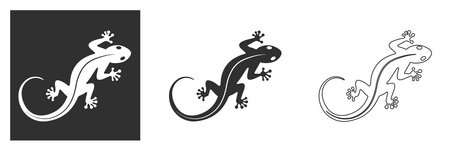 Isolated lizard on white background. Icon and symbol of reptilesのイラスト素材