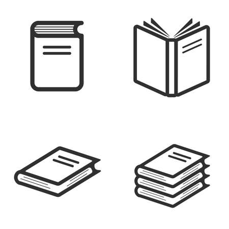 Book and reading icons set isolated on white background. The symbol of study, knowledge, library and book. Vector illustration.のイラスト素材