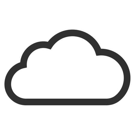 Cloud drive storage or cumulus cloud line icon isolated on white background. Weather and climate symbol.のイラスト素材