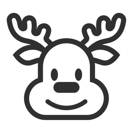 reindeer icon Isolated on white background. Christmas and holidays symbol. Holiday of Christmas, winter. Flat design. Vector illustrationのイラスト素材