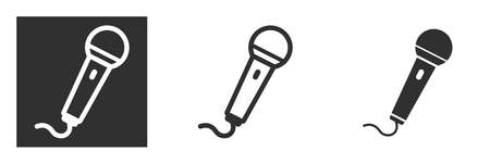 microphone icon. Symbol of music, song, headset. Vector illustration isolated on white background.のイラスト素材