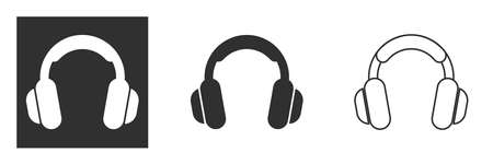 Headphone icon. Conceptual object for listening to music, service, communication and operator. Vector illustrationのイラスト素材
