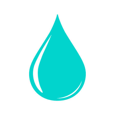 Water drop shape. Water or oil drop. Flat style Isolated on white background - stock vector.のイラスト素材