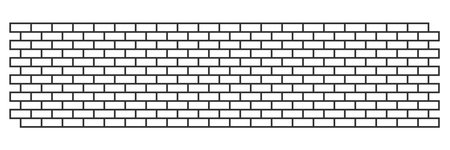 Long brick wall, with white bricks and gray rims. Vector illustrationのイラスト素材