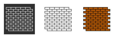 Wall Icon in trendy flat style isolated on gray background. Wall brick symbol for your web site design,   app, UI. Vector illustration, EPS10.のイラスト素材