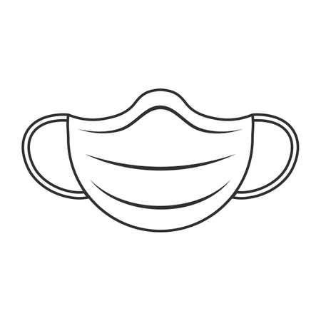 Medical mask or safety mask isolated on white background. Prevention of viral diseases during a pandemic and quarantine. Vector illustrationのイラスト素材