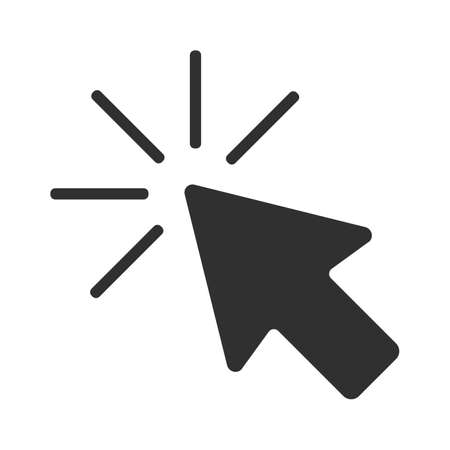 Vector black computer mouse arrow icon with flat design styleのイラスト素材