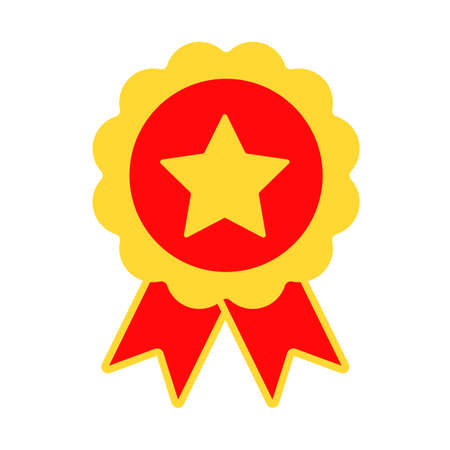 Award ribbon with a star in the center.のイラスト素材