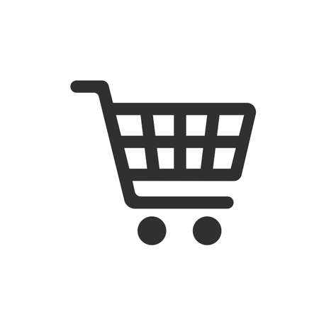 Shopping cart vector icon, flat design. Isolated on white background.のイラスト素材