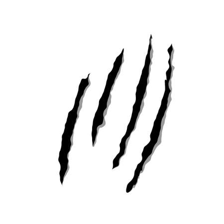Claws scratch set icon isolated on transparent background. Claws scratches icon isolated on white background, Claw sign vector Illustration. Traces of claw scratches.のイラスト素材