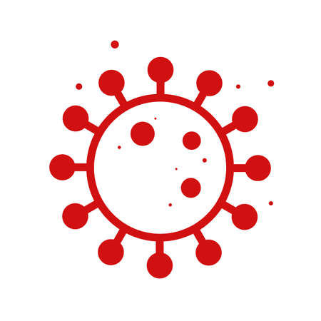 virus Bacteria Cell Icon. No Infection and Stop Coronavirus Concepts. Isolated Vector Iconのイラスト素材