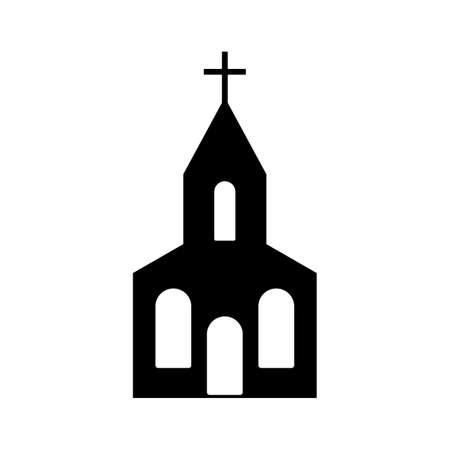 vector illustration of church icon. modern church flat symbol on gray background. vector icon for graphic, website and mobile designのイラスト素材