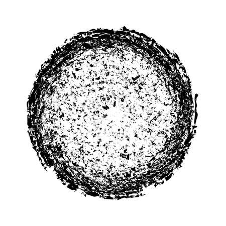 Abstract circle, grunge round shape, grunge banner loose, torn texture in black and white color isolated on white background. Graphic design element for web, corporate identity, cards, prints etc. Vector illustrationのイラスト素材