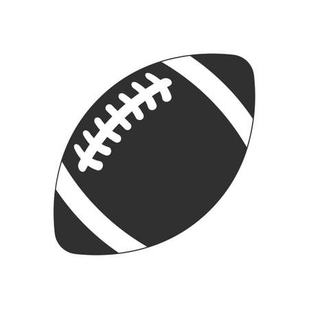 american football logo. Rugby ball simple icon in gray color on a white background. vector illustrationのイラスト素材