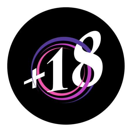18 plus icon in trendy flat style isolated on background.のイラスト素材