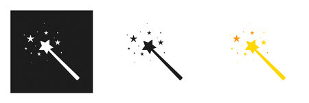 magic wand with stars isolated icon vector illustration design. Symbol of magic, wonder and focusのイラスト素材