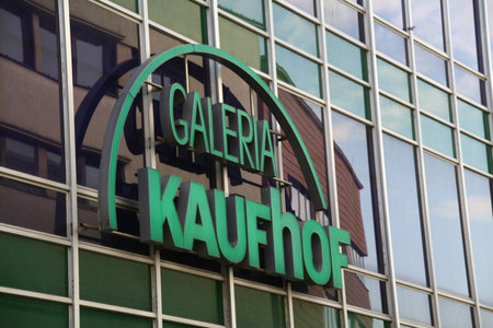 paderborn, northrine westfalia, germany, May, 15. 2018, building of a Kaufhof Galeria department store,のeditorial素材
