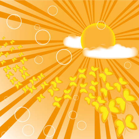 butterlies summer happy backroundのイラスト素材