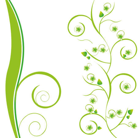 beautyful green floral backgroundのイラスト素材