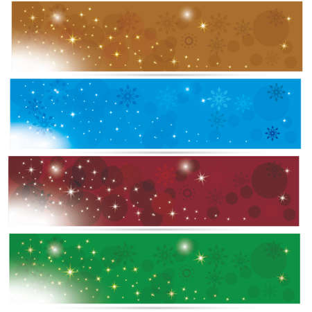 Colorful and beautiful cgristmas winter bannersのイラスト素材