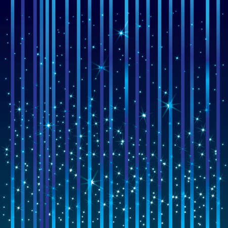 Beautiful blue curtain with starsのイラスト素材