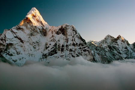 evening view of Ama Dablamの写真素材