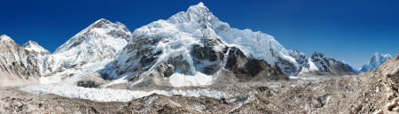 panoramic view of Everest, Nuptse, glacier and ice-fall khumbu の写真素材