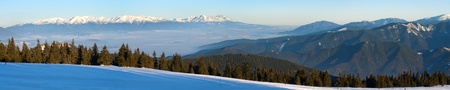 wintry view of High Tartas mountains from Fatra mountains の写真素材