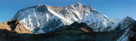 morning view of southern face of lhotse and nuptse - trek to Everest base camp - nepal の写真素材