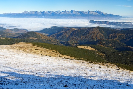 High tatras from low Tatrasの写真素材