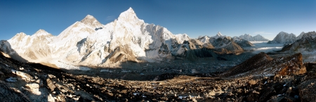 view of Everest and Nuptse from Kala Patthar の写真素材