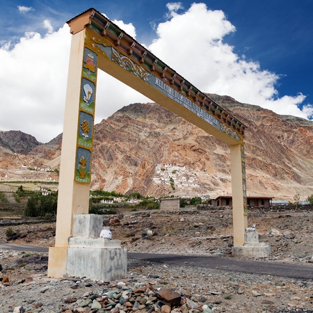 Village Karsha Entrance in India の写真素材