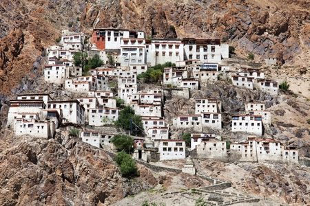 buddhist monastery in Zanskar valley, India の写真素材