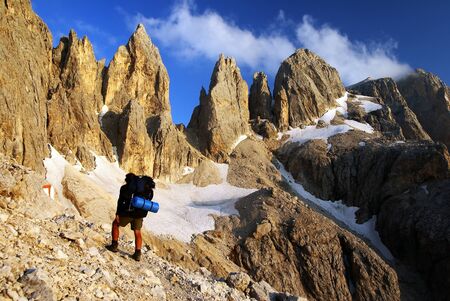 passo delle farangole - pale di san martino - dolomiti - italyの写真素材