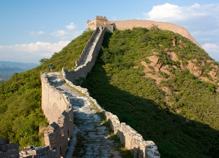 View of Great Wall of China located in Hebei provinceの写真素材