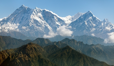 view of Annapurna Himal from Jaljala pass - Nepal - Asiaの写真素材