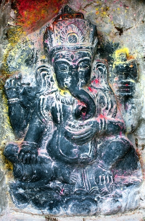 Lord Ganesha in Kathmandu during festivalの写真素材