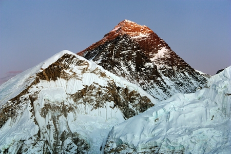 evening view of everest from kala pattharの写真素材