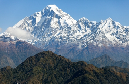 View of mount Dhaulagiri - Nepalの写真素材